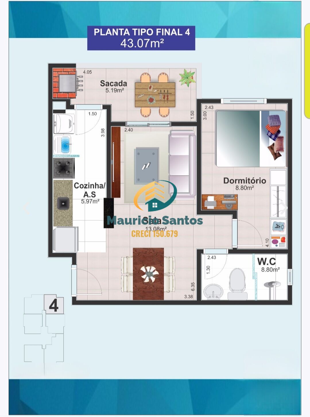 Apartamento à venda com 1 quarto, 43m² - Foto 15