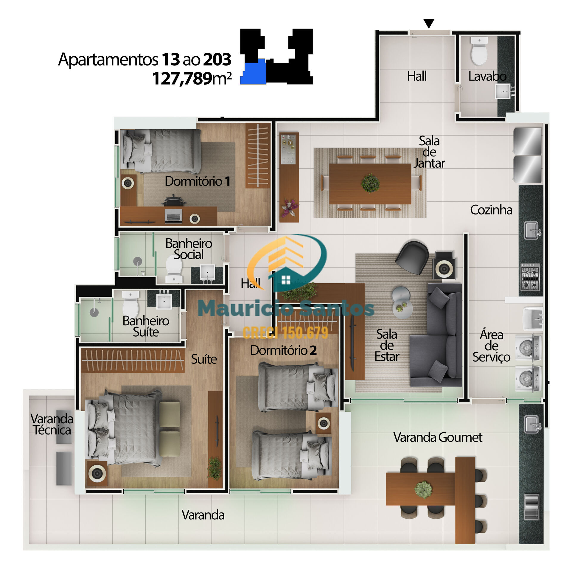 Apartamento à venda com 3 quartos, 127m² - Foto 31