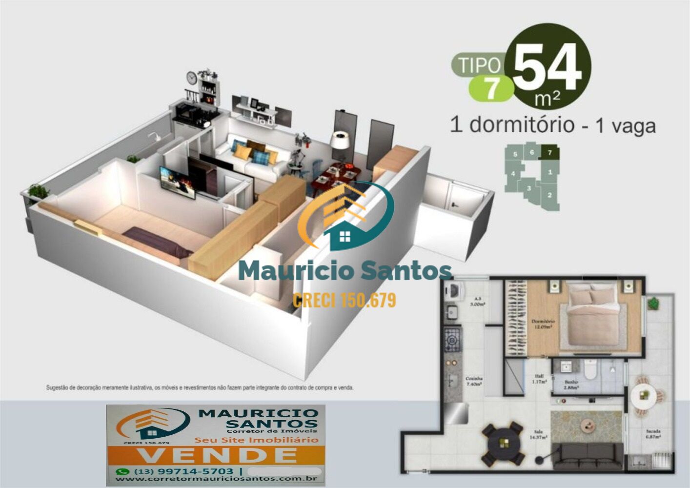 Apartamento à venda com 1 quarto, 54m² - Foto 13