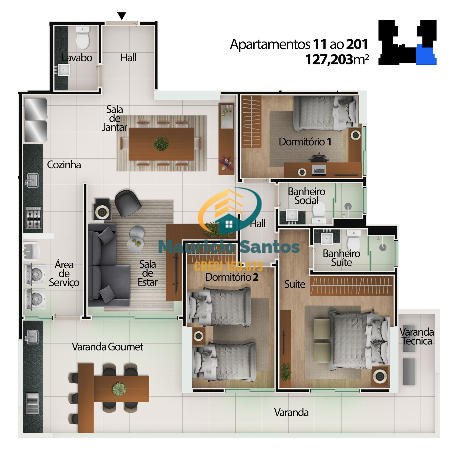 Apartamento à venda com 3 quartos, 127m² - Foto 28