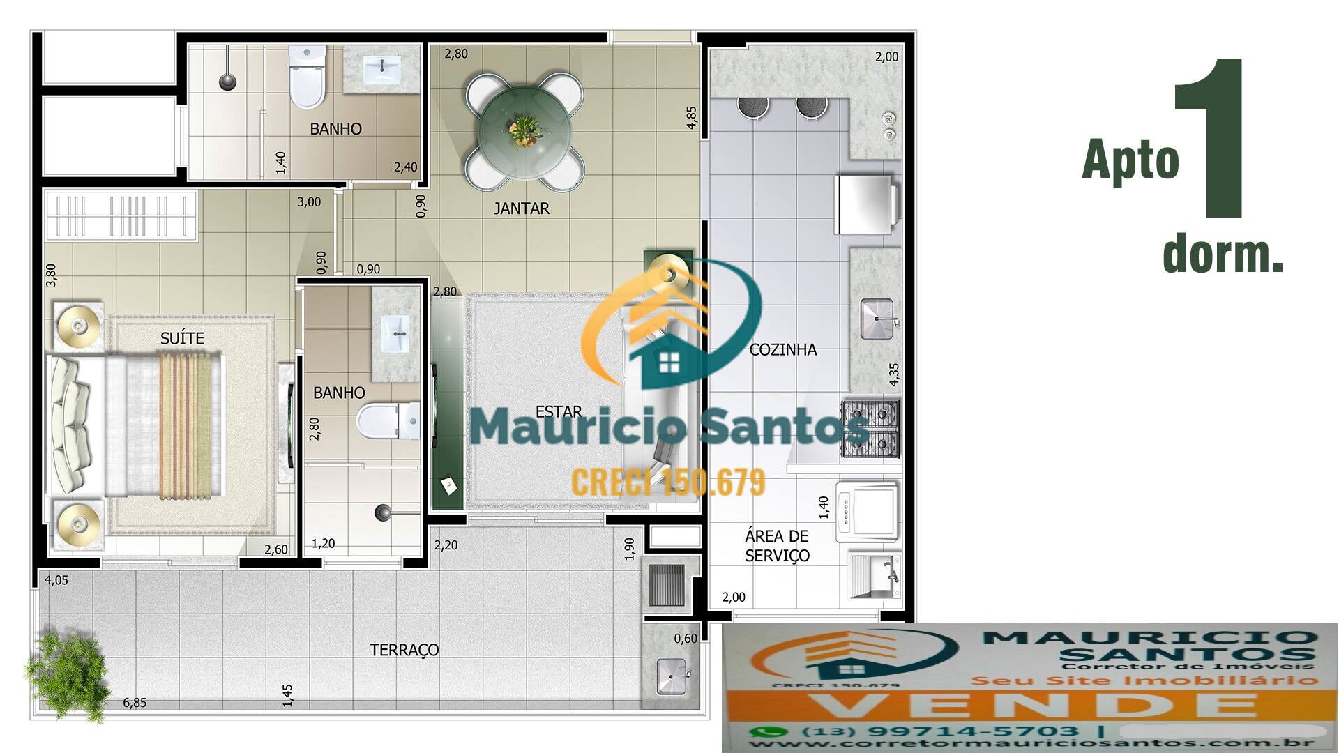 Apartamento à venda com 1 quarto, 60m² - Foto 16