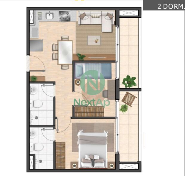 Apartamento à venda com 2 quartos, 50m² - Foto 2