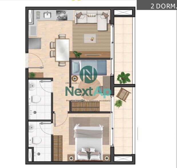 Apartamento à venda com 2 quartos, 50m² - Foto 2