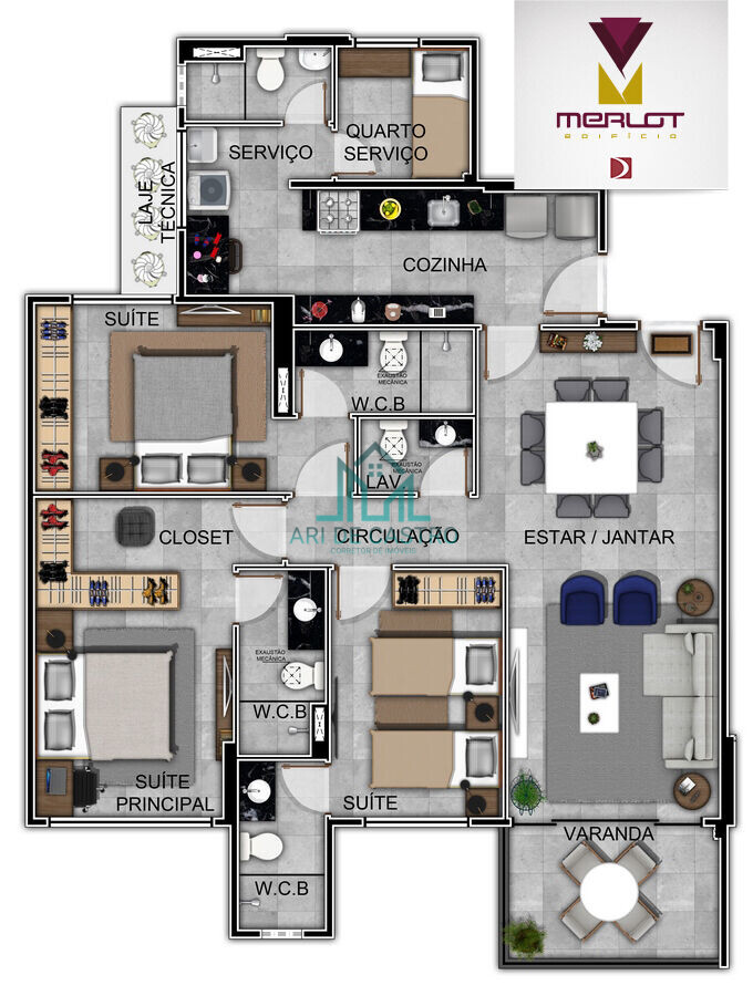 Apartamento à venda com 3 quartos, 119m² - Foto 44