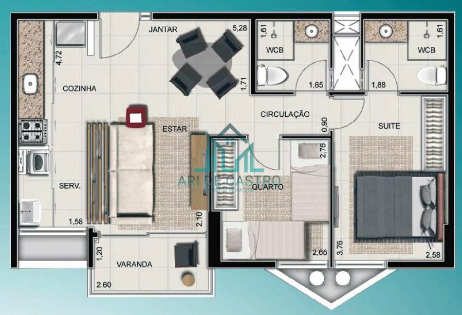 Apartamento à venda com 3 quartos, 63m² - Foto 13