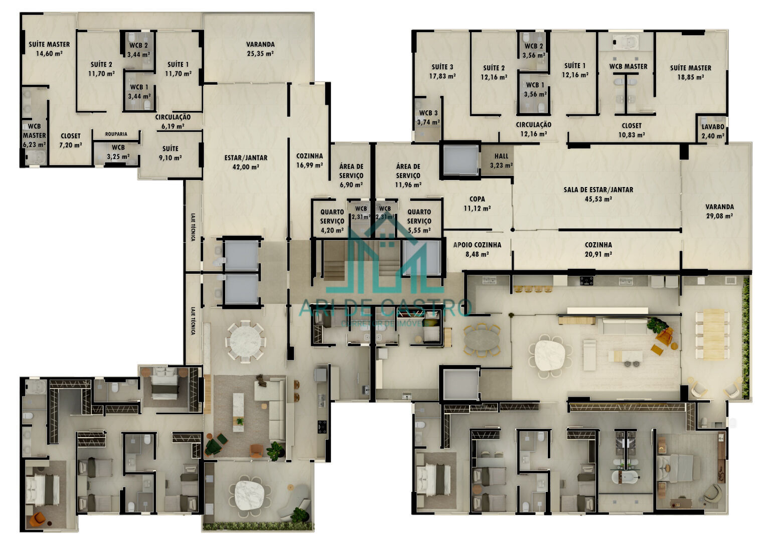 Apartamento à venda com 4 quartos, 200m² - Foto 46