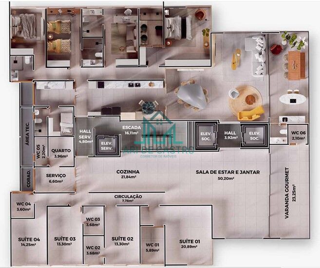 Apartamento à venda com 4 quartos, 321m² - Foto 14