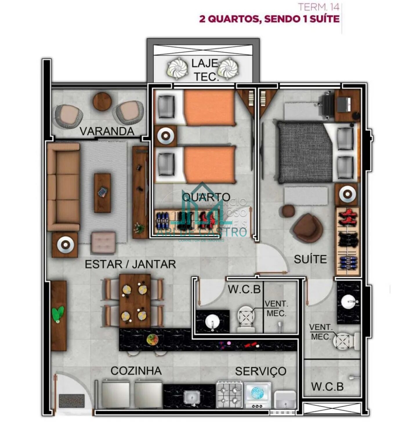 Apartamento à venda com 2 quartos, 61m² - Foto 10