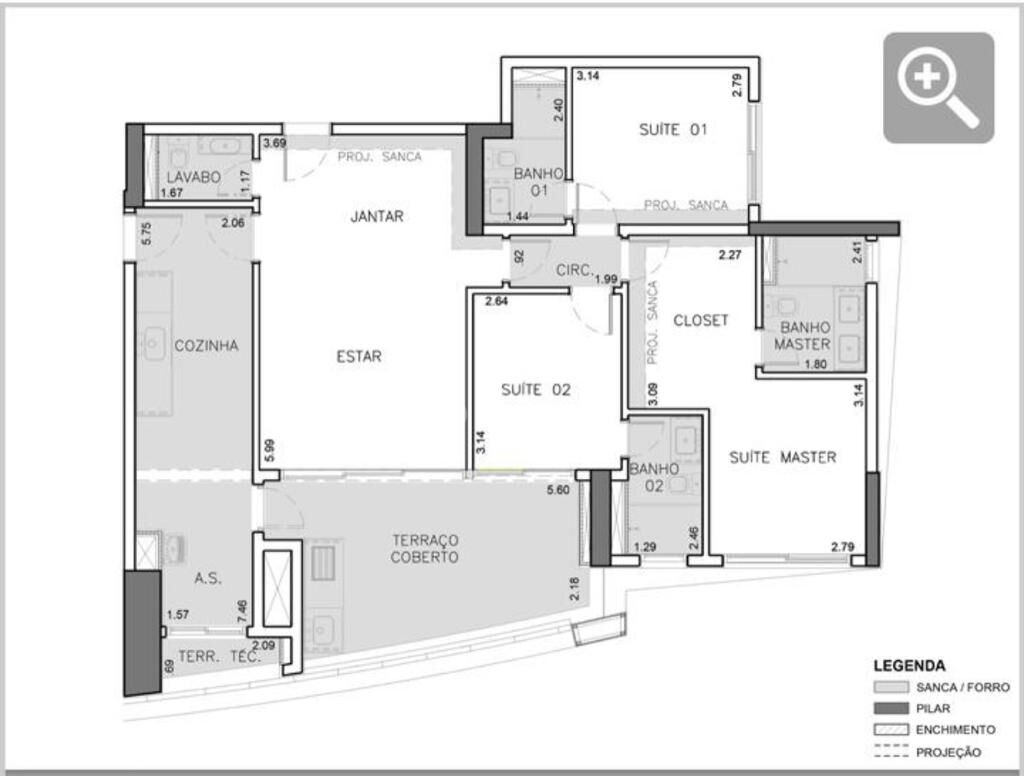 Apartamento à venda com 3 quartos, 123m² - Foto 4