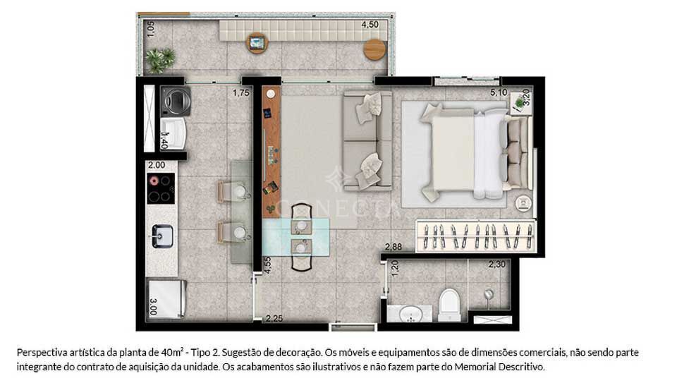 Apartamento à venda com 1 quarto, 40m² - Foto 3