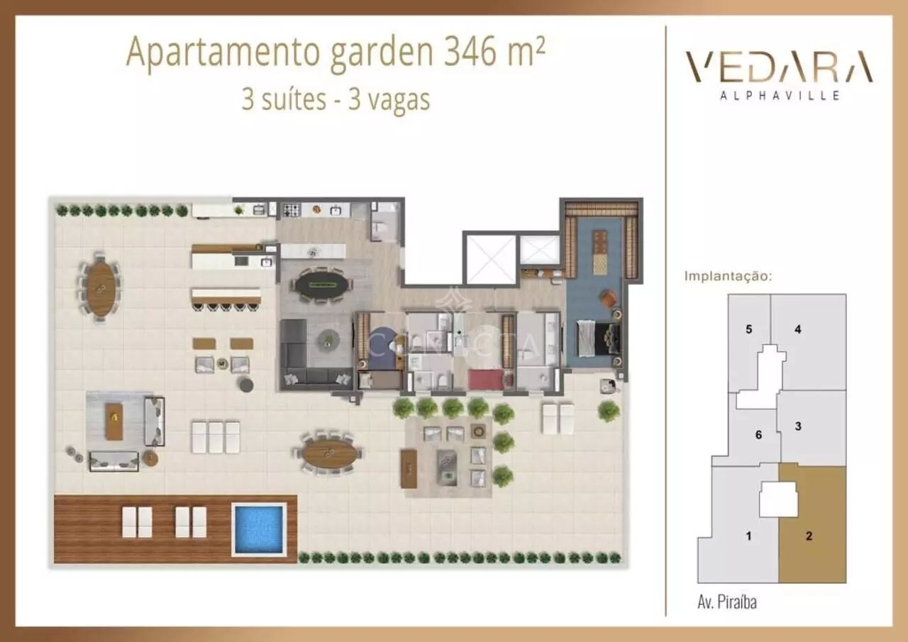 Apartamento à venda com 3 quartos, 346m² - Foto 2