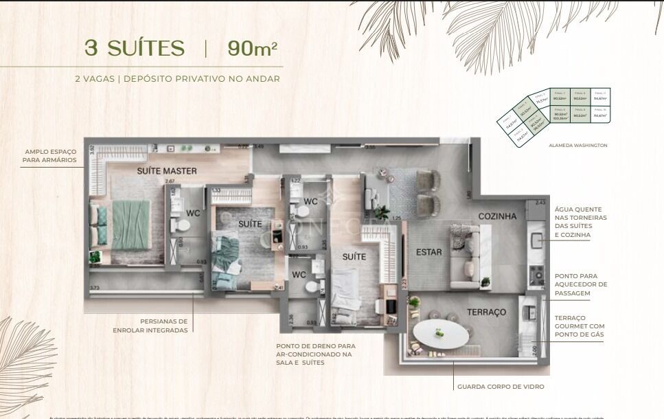 Apartamento, 2 quartos, 90 m² - Foto 7