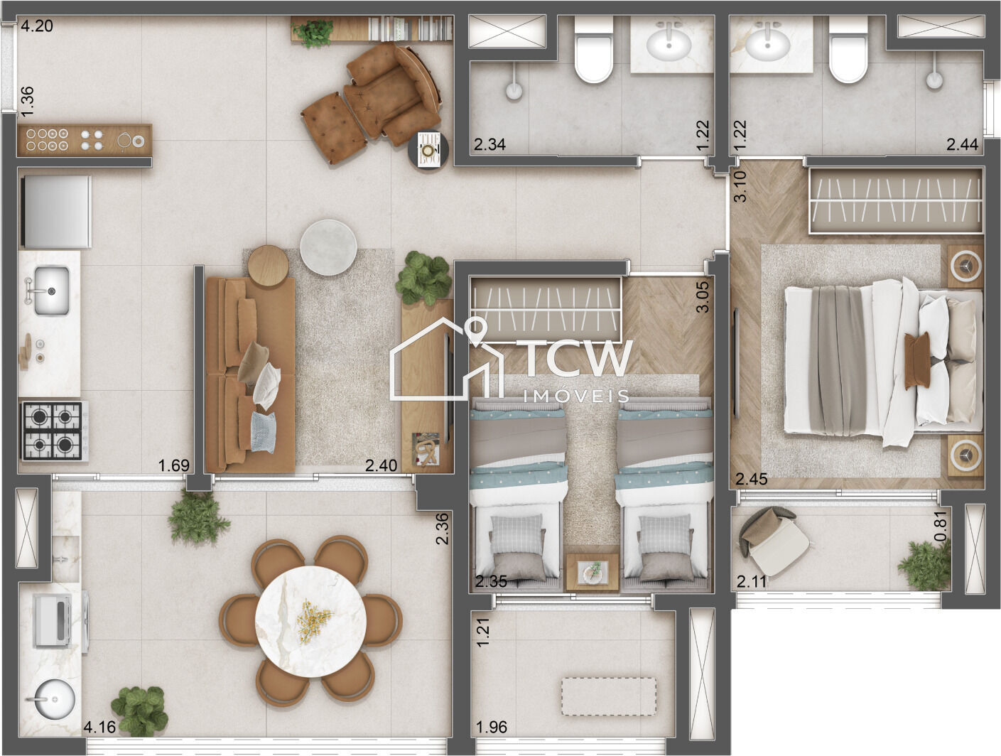 Apartamento, 2 quartos, 63 m² - Foto 8