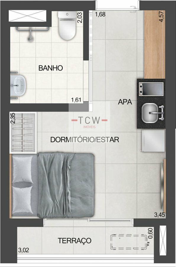 Apartamento, 1 quarto, 20 m² - Foto 10