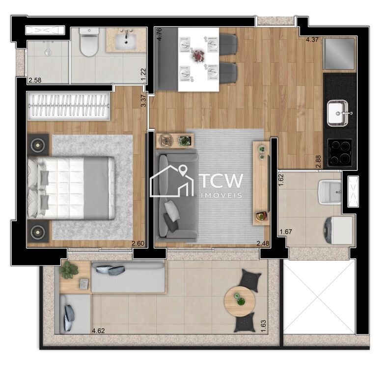 Apartamento, 1 quarto, 48 m² - Foto 10