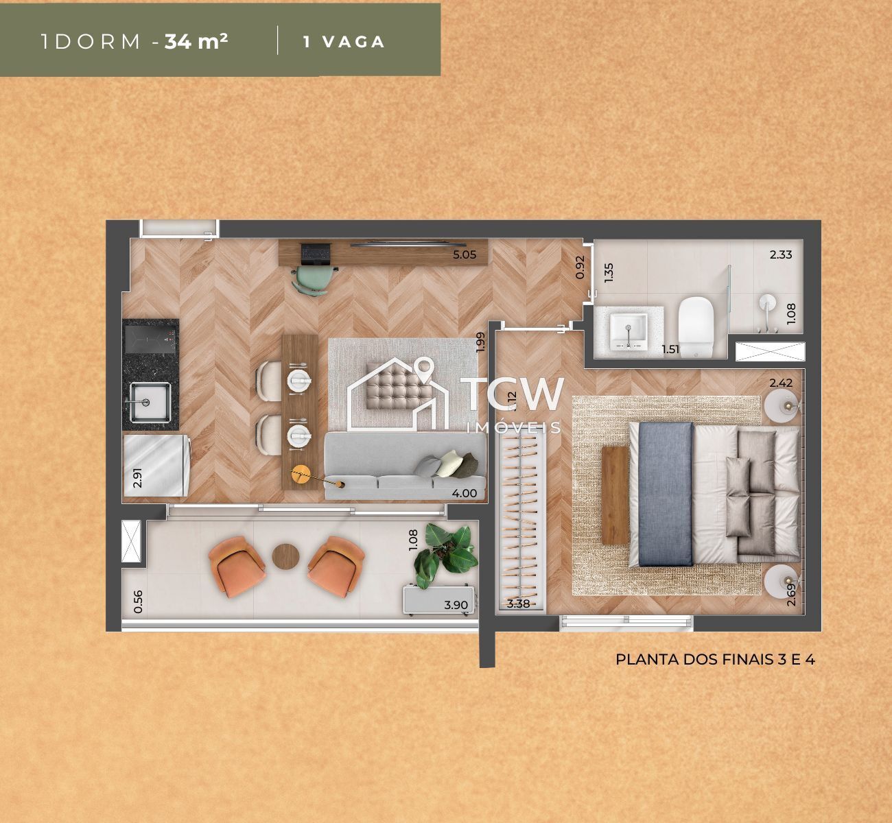 Apartamento, 1 quarto, 34 m² - Foto 16