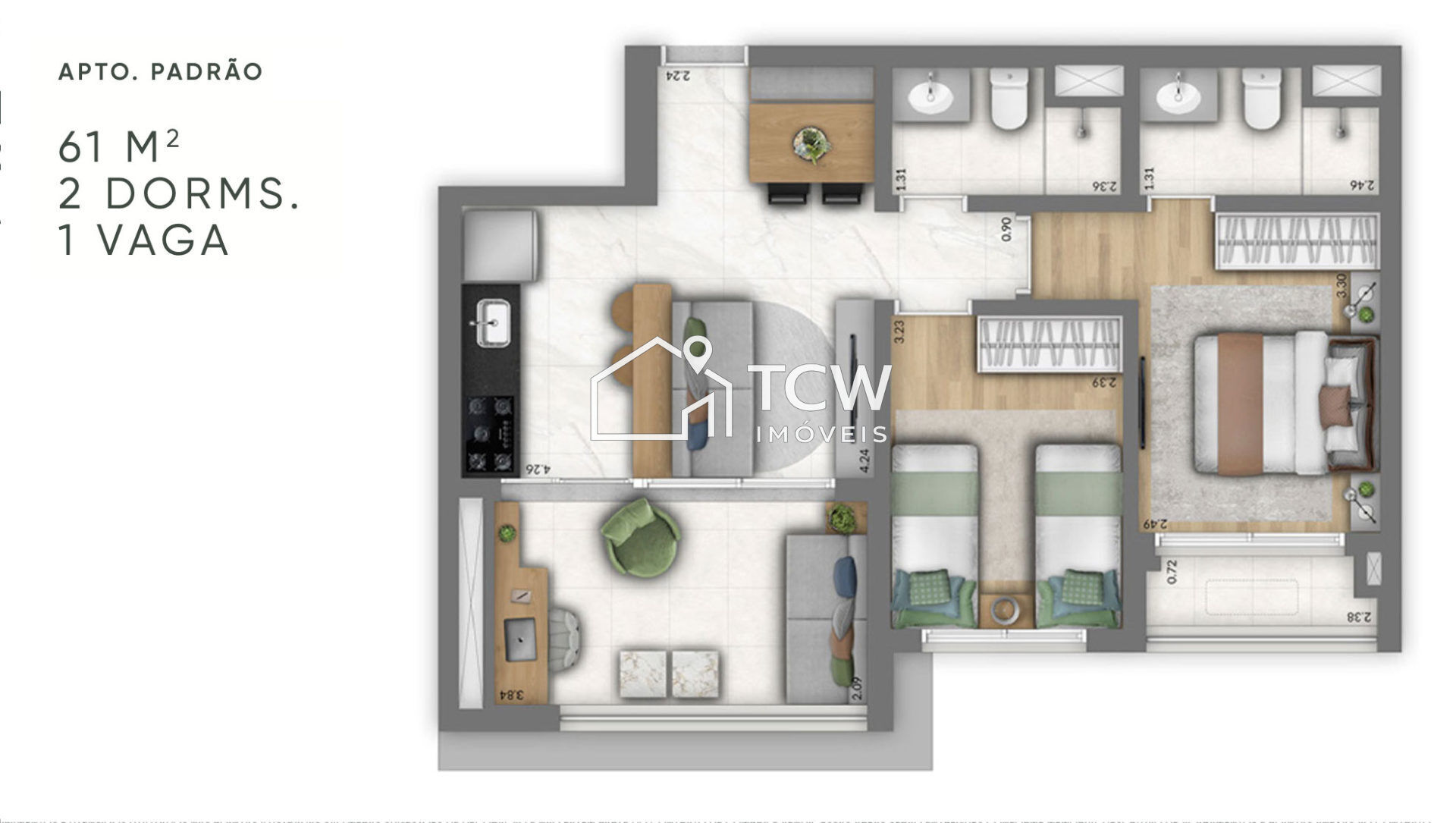 Apartamento, 2 quartos, 61 m² - Foto 10