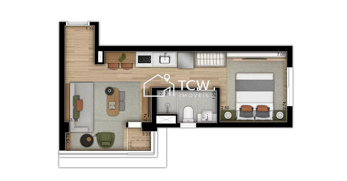 Apartamento, 1 quarto, 26 m² - Foto 16