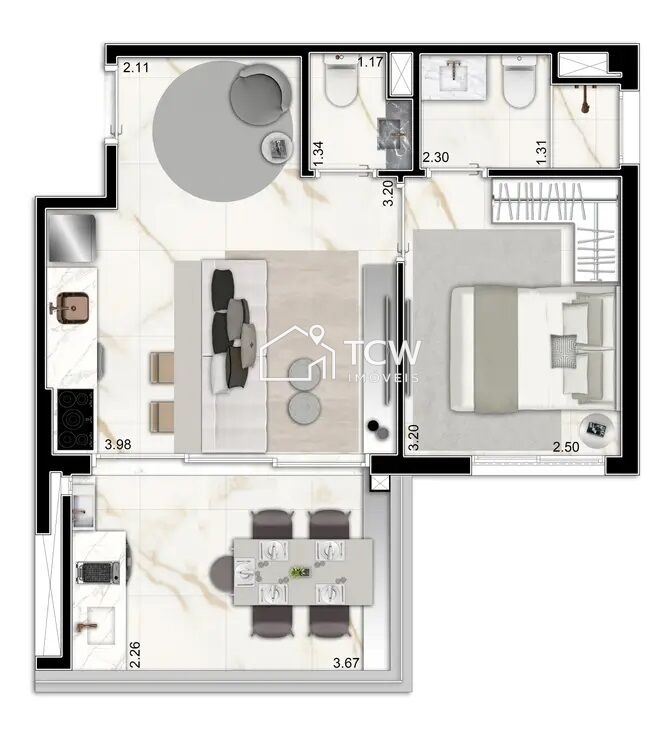 Apartamento, 1 quarto, 41 m² - Foto 39