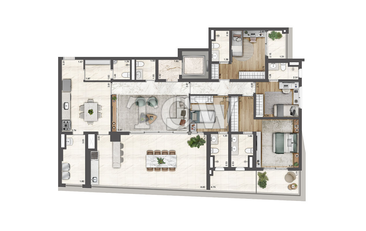 Apartamento à venda com 3 quartos, 162m² - Foto 19