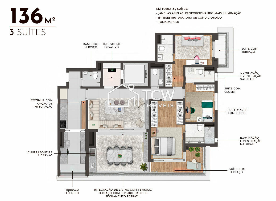 Apartamento, 3 quartos, 136 m² - Foto 18