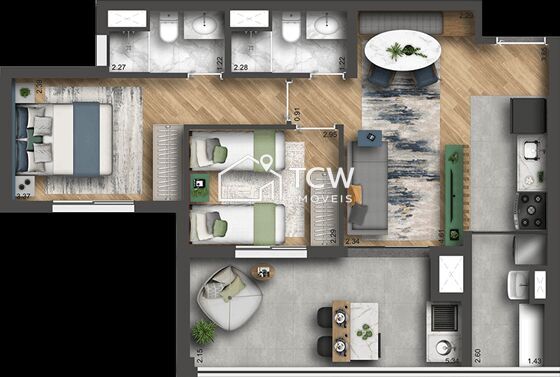 Apartamento, 2 quartos, 63 m² - Foto 10