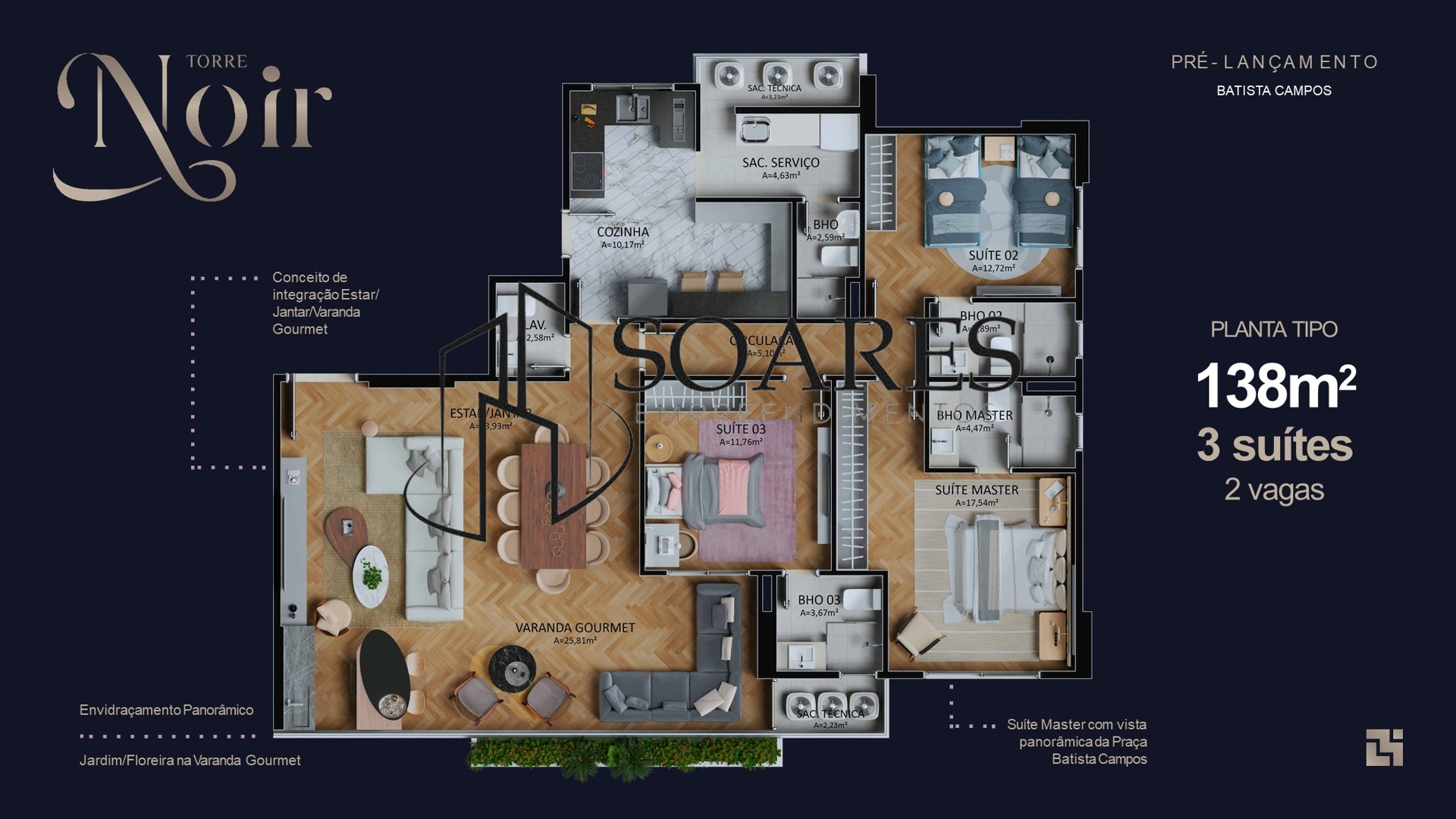 Apartamento à venda com 3 quartos, 138m² - Foto 20