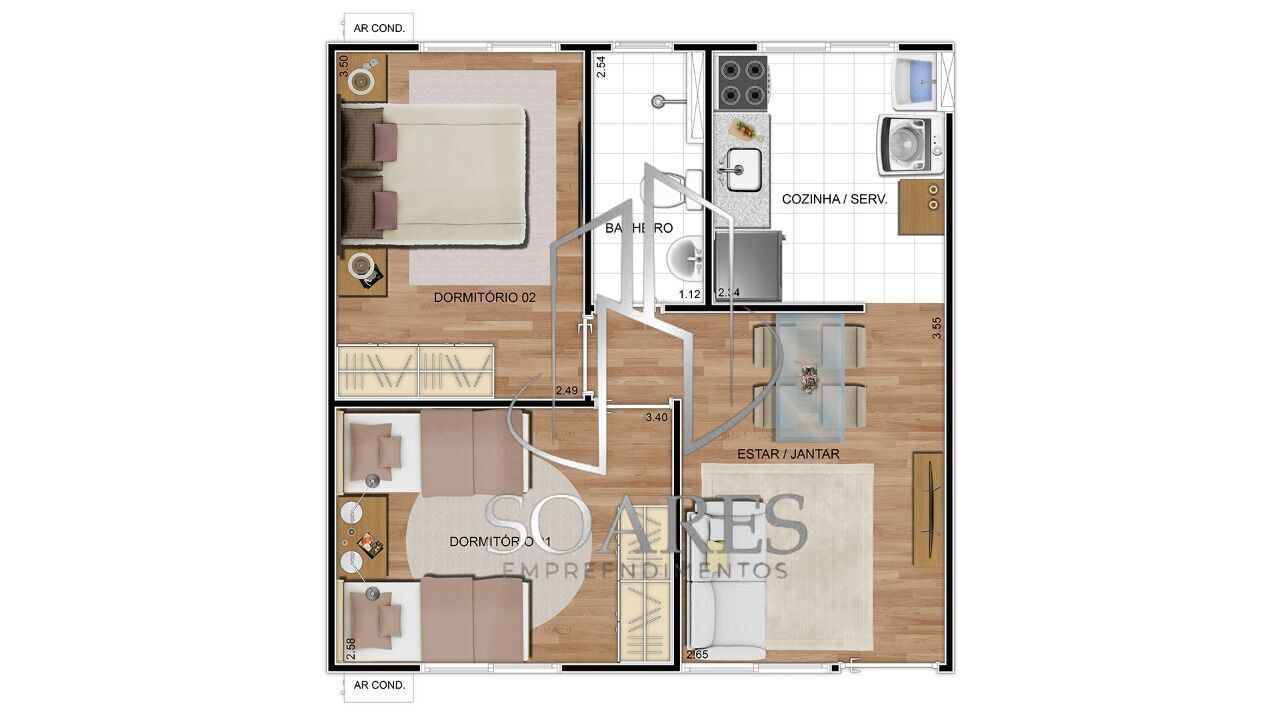 Apartamento, 2 quartos, 53 m² - Foto 50