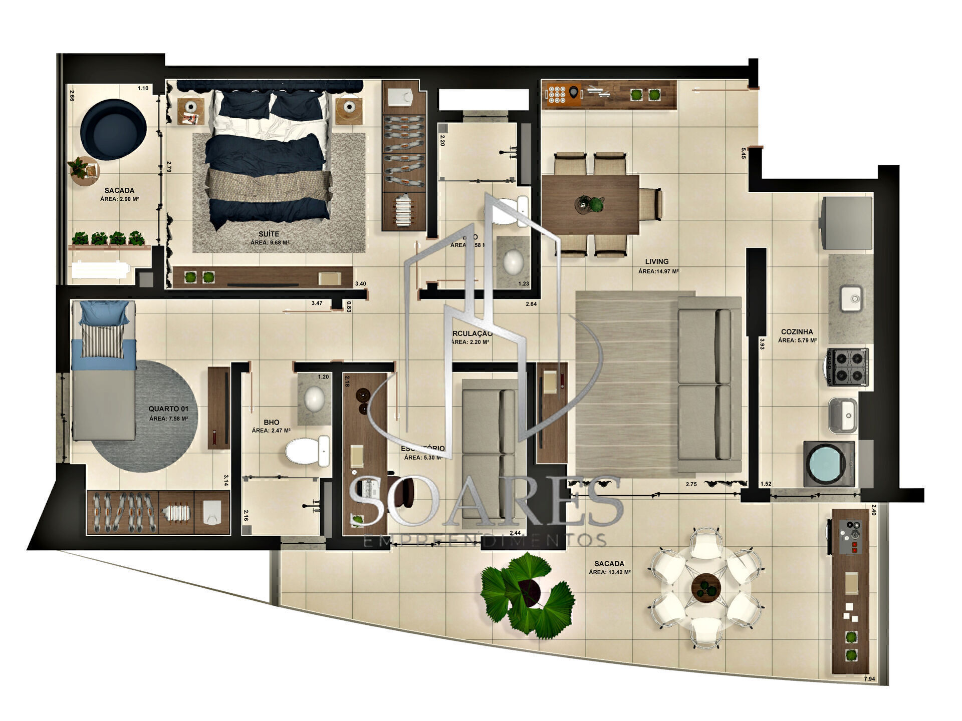 Apartamento, 3 quartos, 84 m² - Foto 52