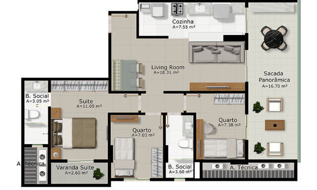 Apartamento à venda com 2 quartos, 68m² - Foto 53