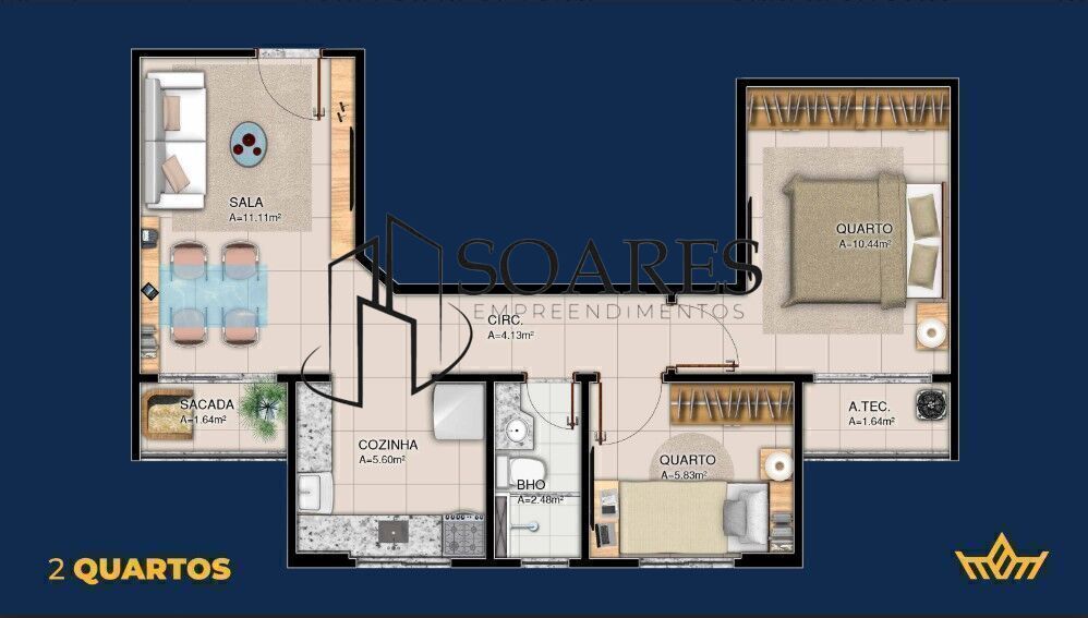 Apartamento à venda com 2 quartos, 49m² - Foto 13