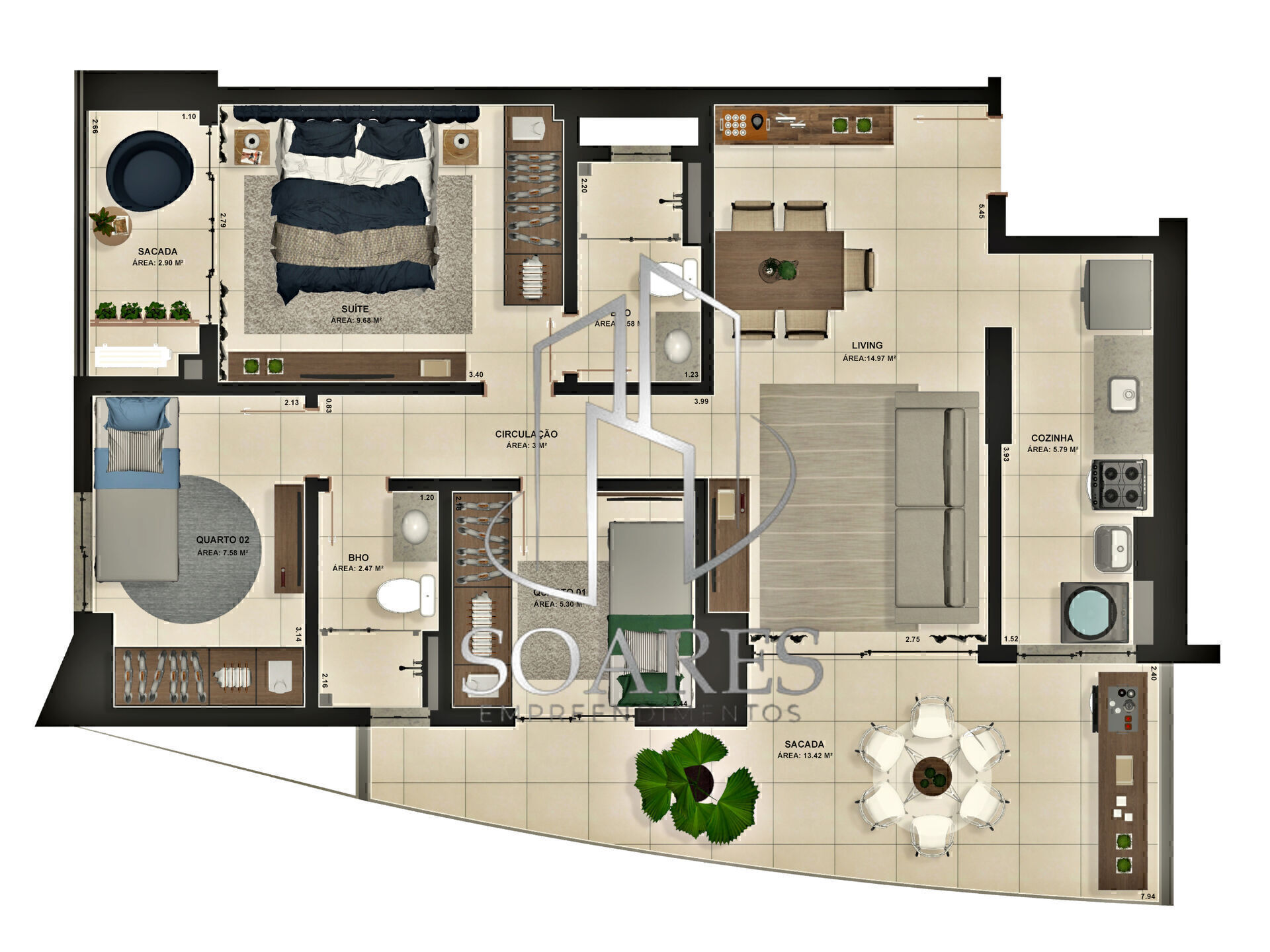 Apartamento, 3 quartos, 84 m² - Foto 51