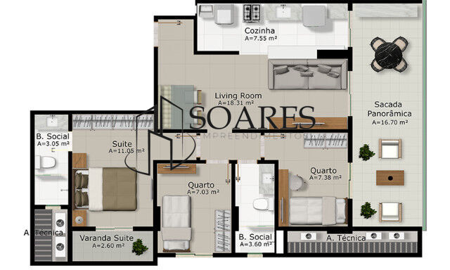 Apartamento à venda com 2 quartos, 68m² - Foto 53