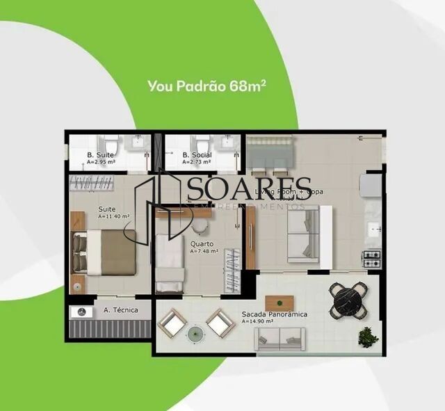 Apartamento à venda com 2 quartos, 68m² - Foto 16