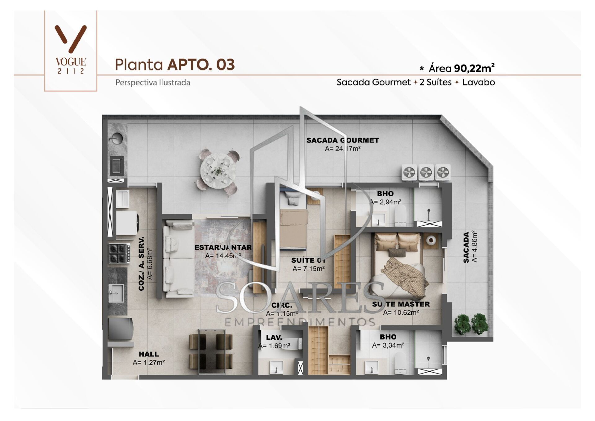 Apartamento, 2 quartos, 90 m² - Foto 16