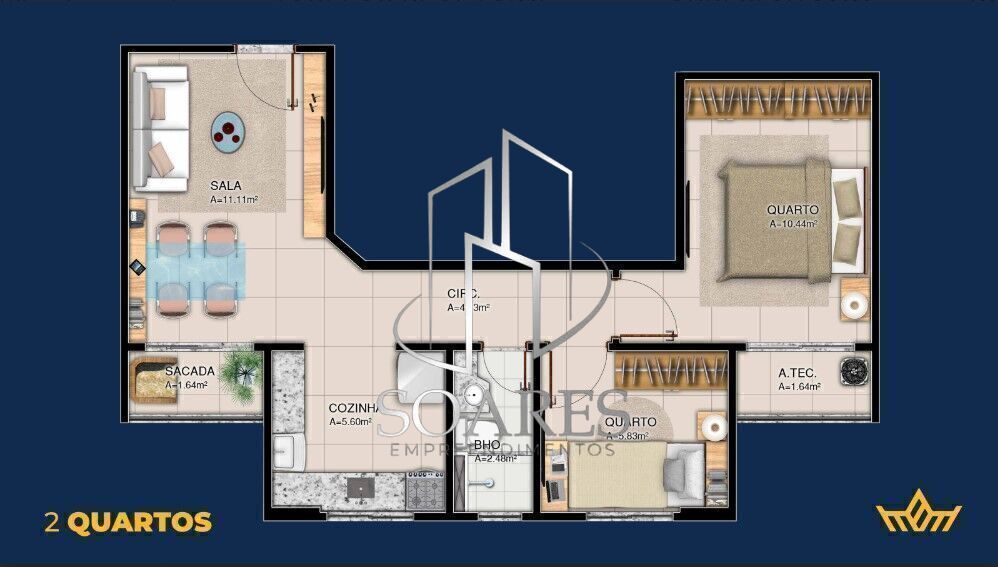 Apartamento, 3 quartos, 57 m² - Foto 23