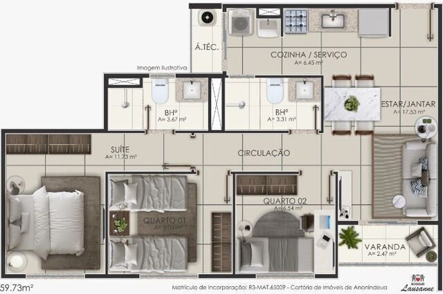 Apartamento, 2 quartos, 50 m² - Foto 23