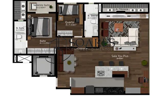 Apartamento à venda com 2 quartos, 68m² - Foto 20