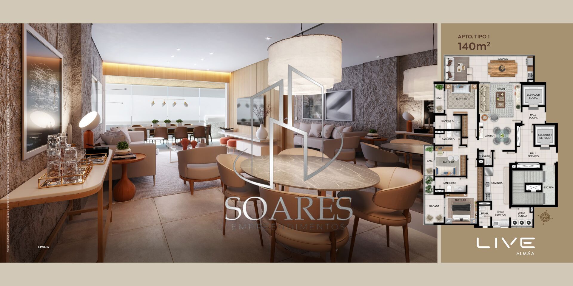 Apartamento, 3 quartos, 140 m² - Foto 1