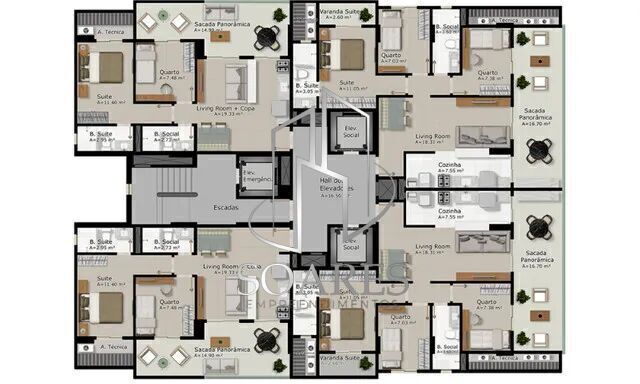 Apartamento à venda com 2 quartos, 68m² - Foto 21