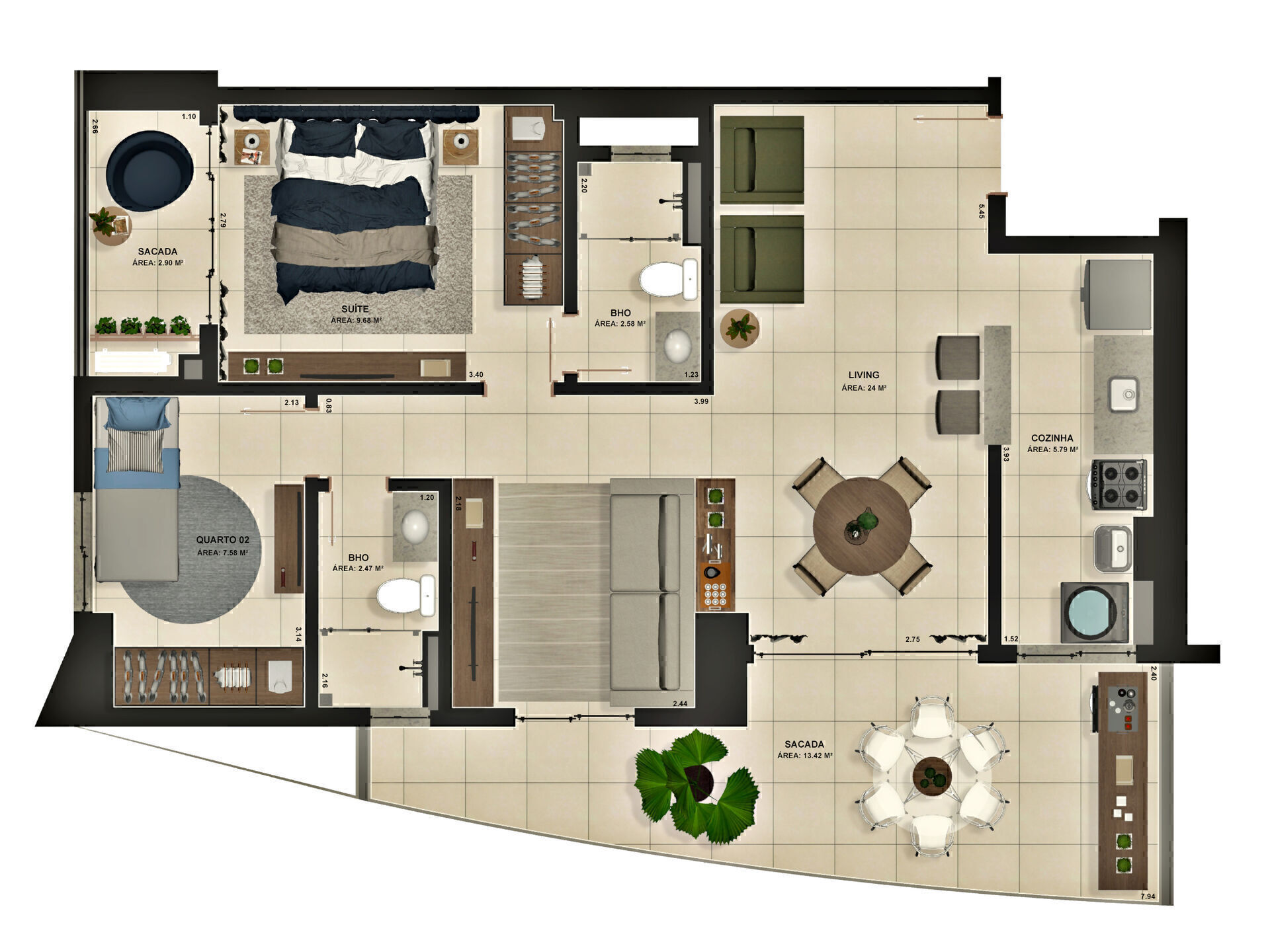 Apartamento, 3 quartos, 84 m² - Foto 50