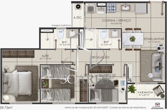 Apartamento à venda com 2 quartos, 50m² - Foto 24