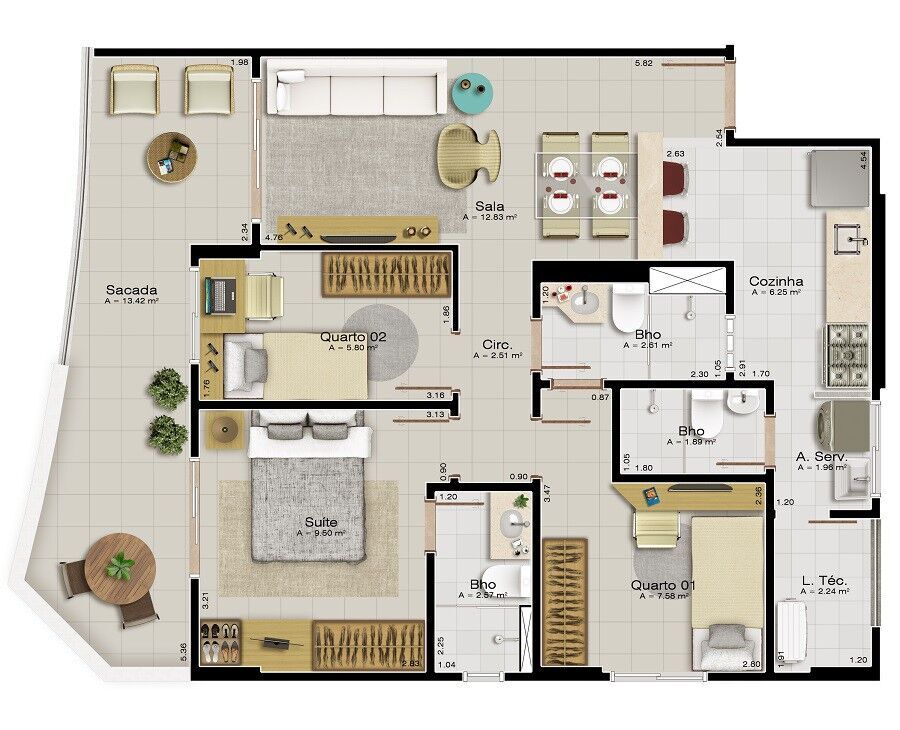 Apartamento, 3 quartos, 79 m² - Foto 43