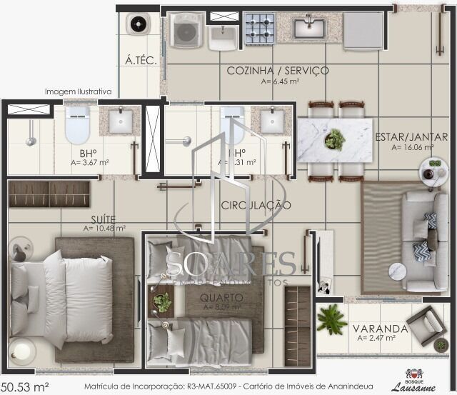 Apartamento à venda com 2 quartos, 50m² - Foto 27