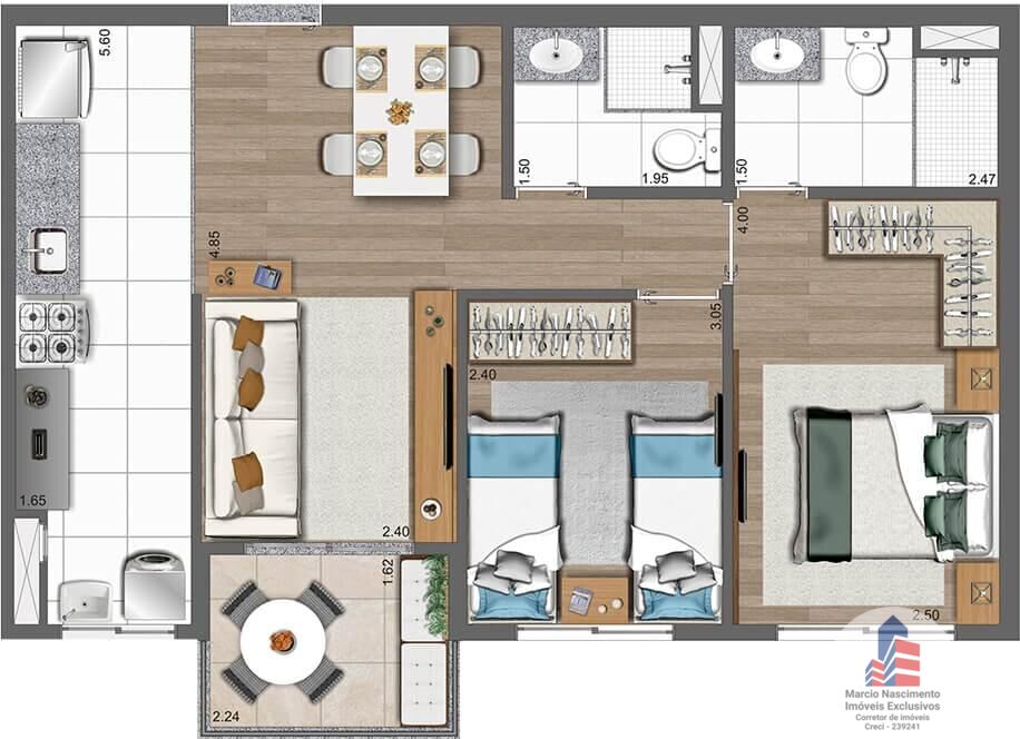 Apartamento à venda com 2 quartos, 58m² - Foto 20