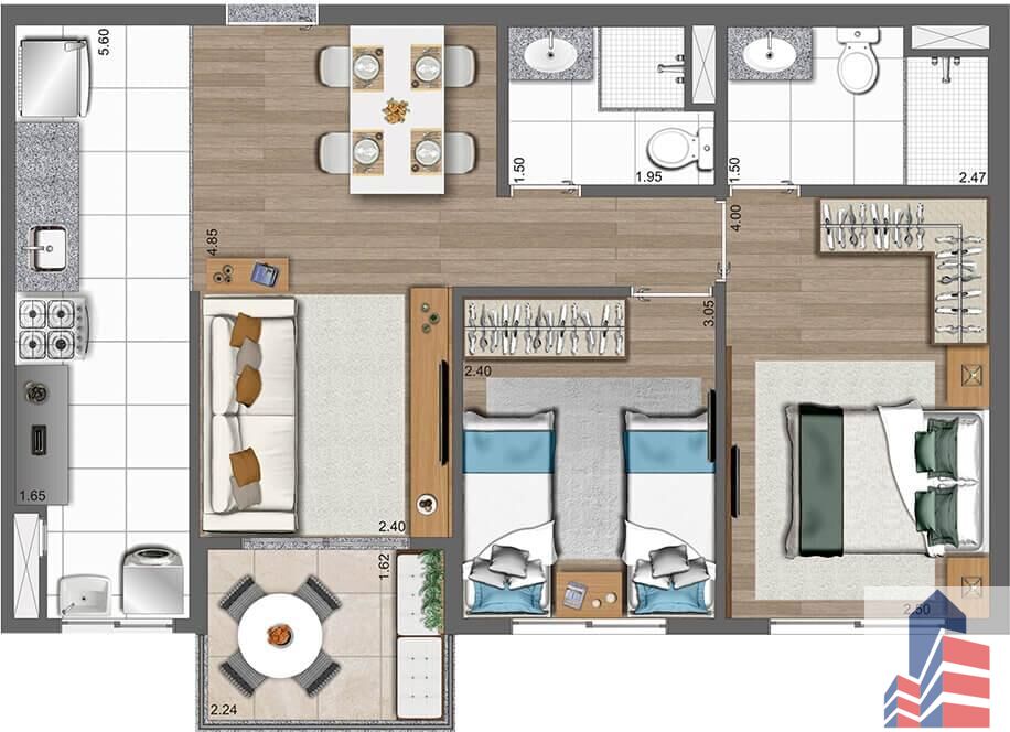 Apartamento à venda com 2 quartos, 58m² - Foto 20