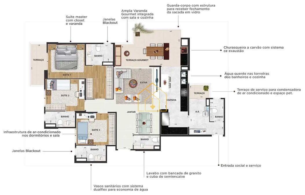 Apartamento à venda com 3 quartos, 125m² - Foto 52