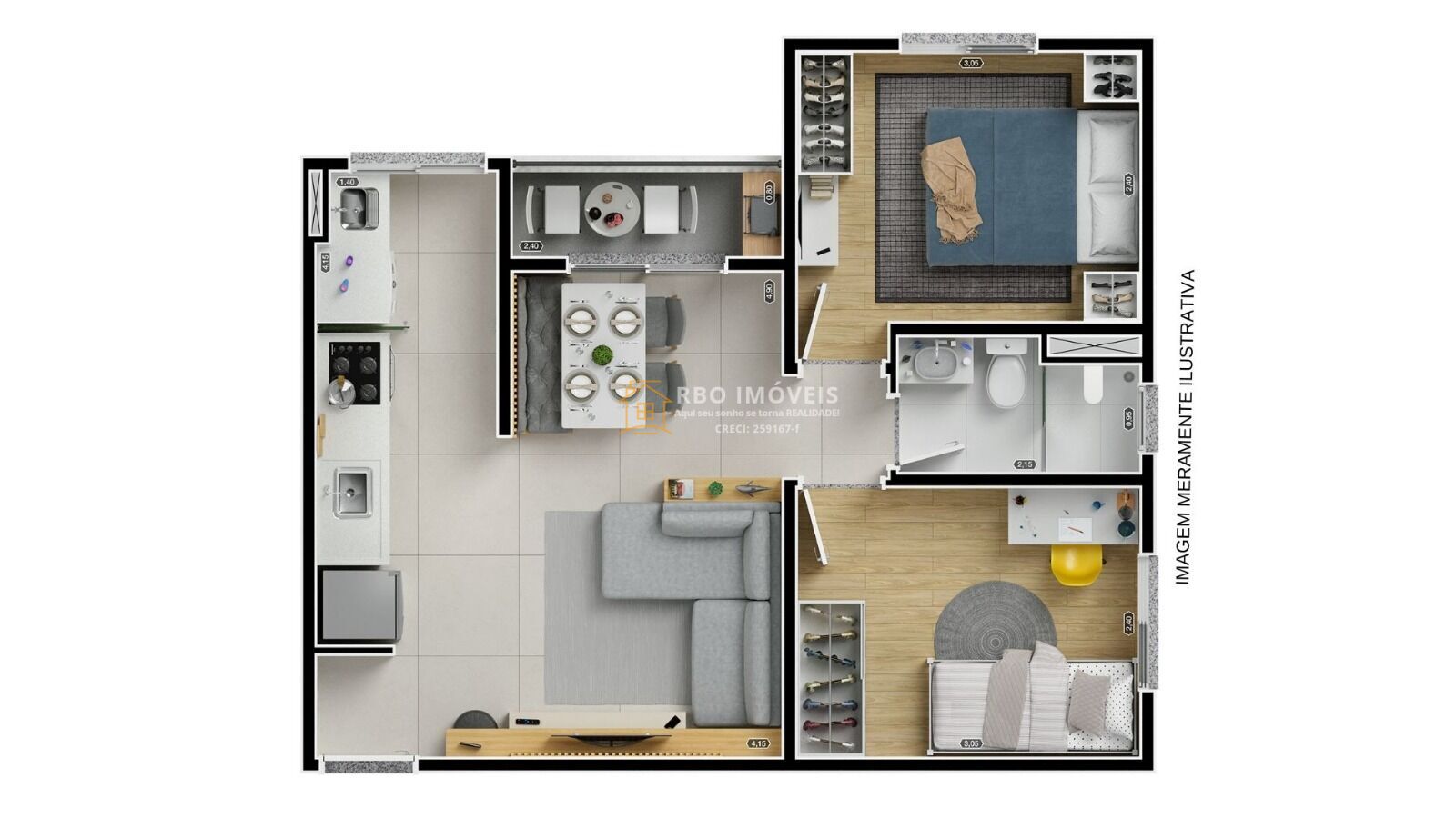 Apartamento à venda com 2 quartos, 45m² - Foto 9