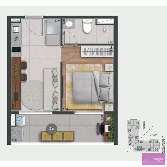 Apartamento à venda com 1 quarto, 33m² - Foto 19