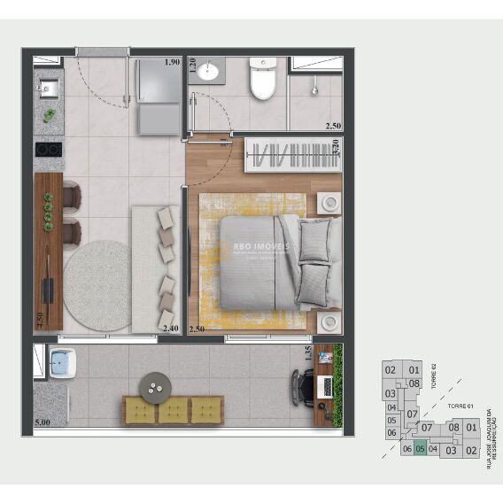 Apartamento à venda com 1 quarto, 33m² - Foto 19